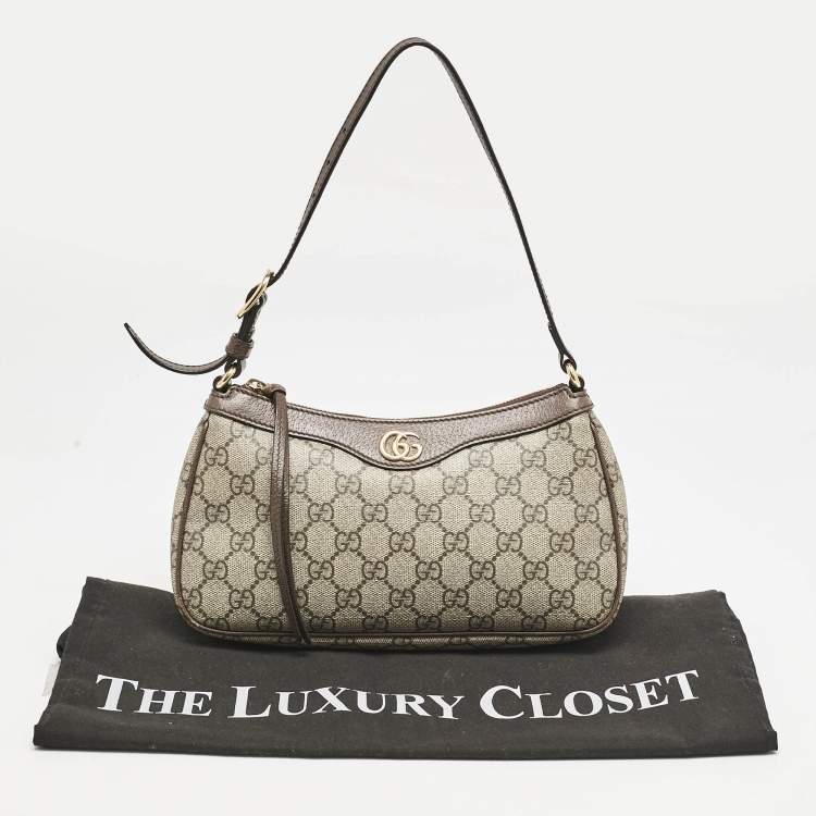Pre Owned Gucci Beige/Brown GG Supreme Canvas Small Ophidia Bag