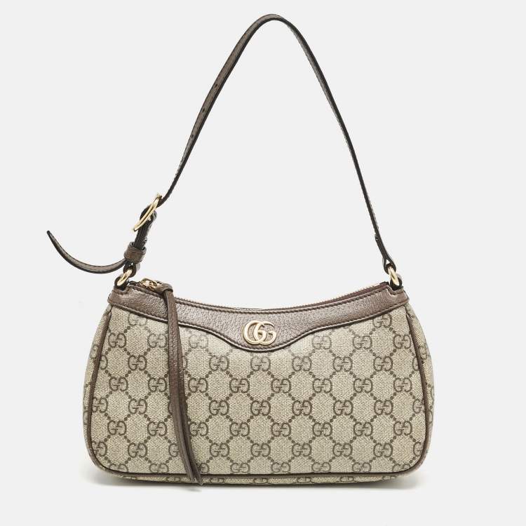 Pre Owned Gucci Beige/Brown GG Supreme Canvas Small Ophidia Bag