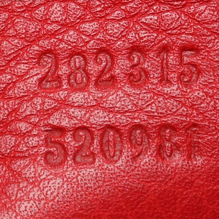 Pre Owned Gucci Red Leather Diana Bamboo Handle Hobo