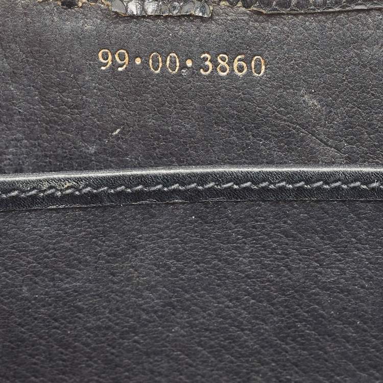 Pre Owned Gucci Black Lizard Vintage Top Handle Bag