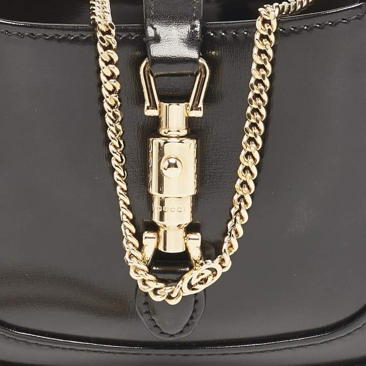 Pre Owned Gucci Black Leather Nano Jackie 1961 Hobo