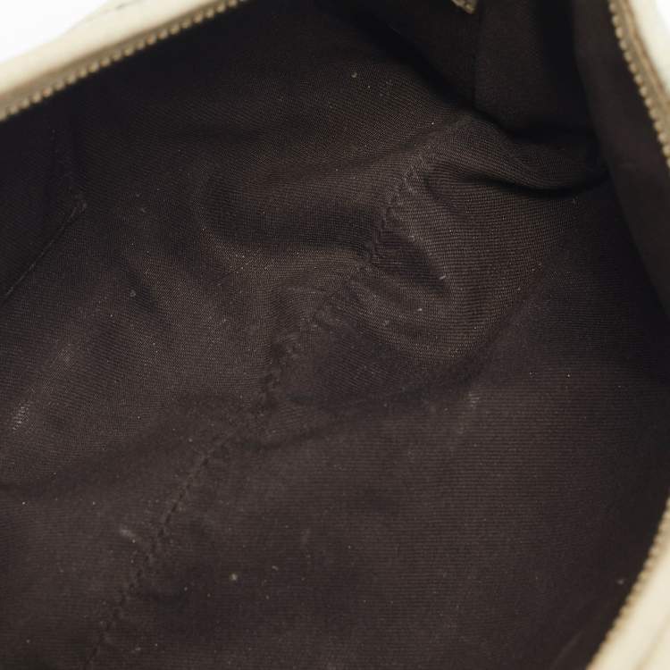 Pre Owned Gucci Off White/Beige GG Canvas Abbey D-Ring Pochette