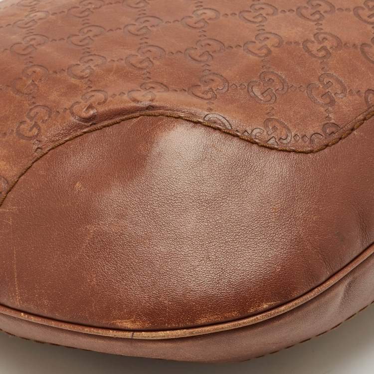 Pre Owned Gucci Brown Guccissima Leather Charlotte Hobo