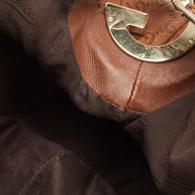 Pre Owned Gucci Brown Guccissima Leather Charlotte Hobo