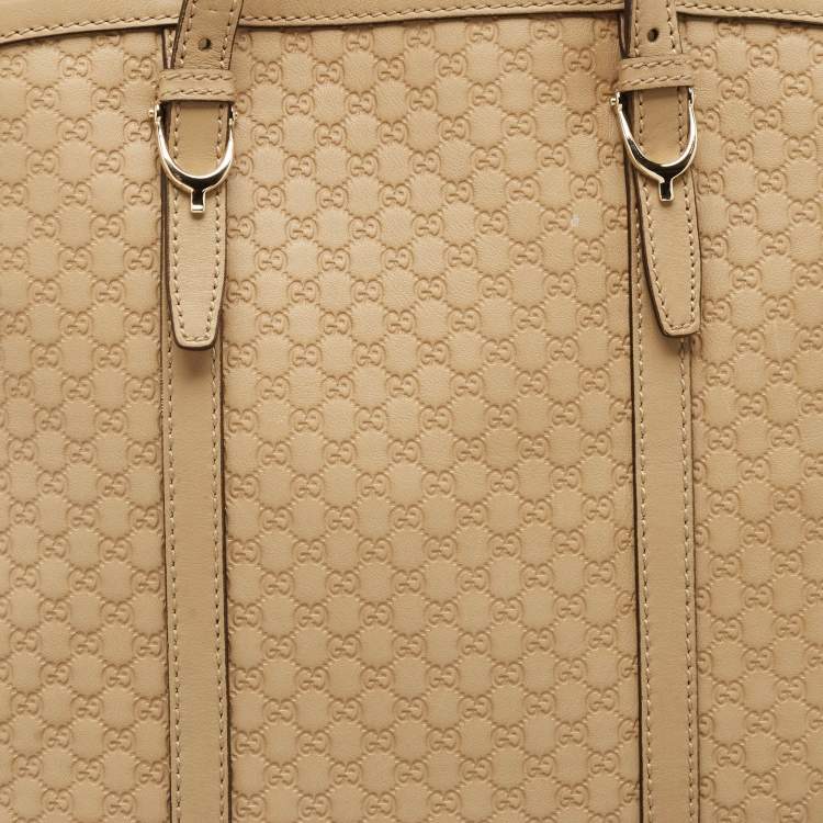 Pre Owned Gucci Beige Guccissima Leather Large Nice Dome Bag