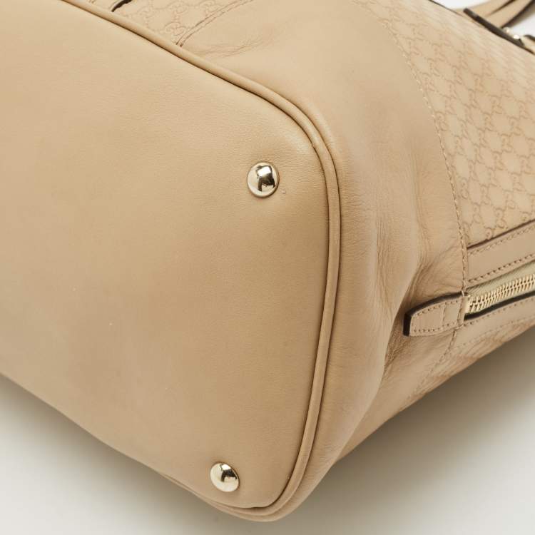 Pre Owned Gucci Beige Guccissima Leather Large Nice Dome Bag