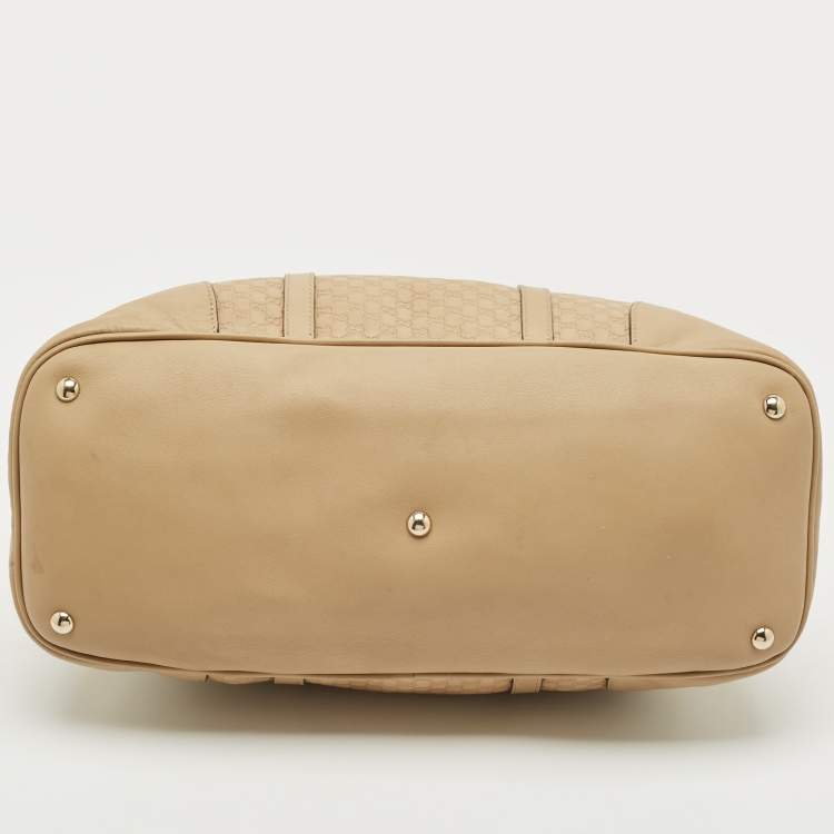 Pre Owned Gucci Beige Guccissima Leather Large Nice Dome Bag