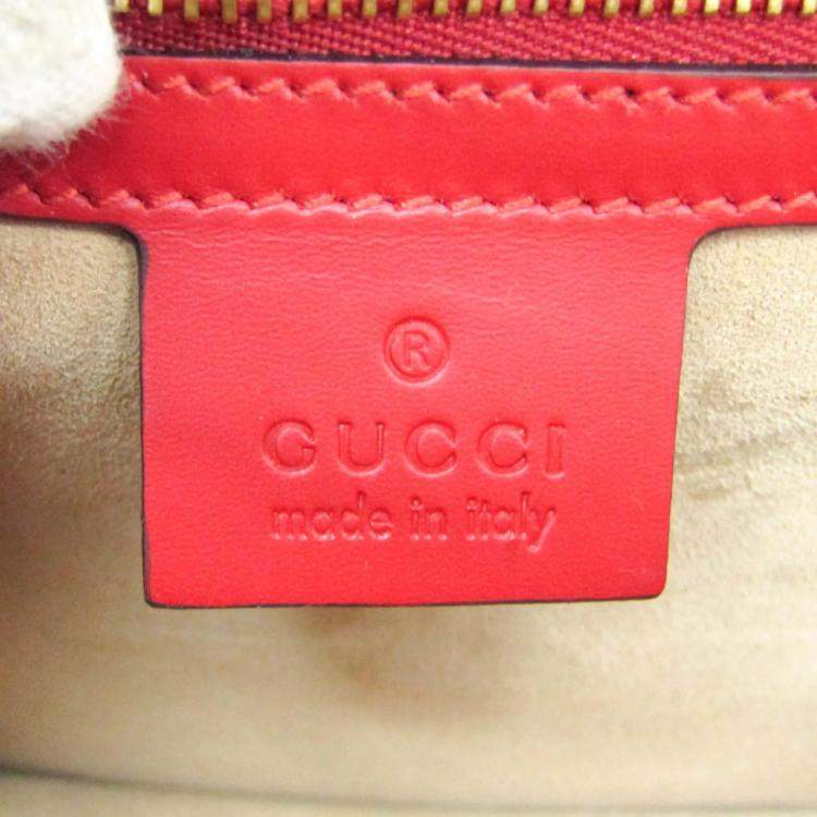 Pre Owned Gucci Red Leather Sylvie Shoulder Bag 