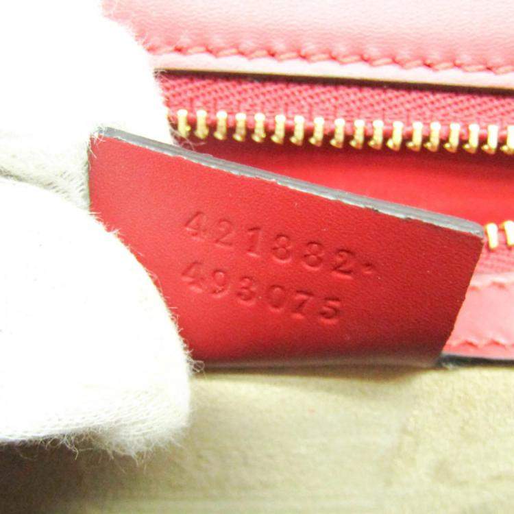 Pre Owned Gucci Red Leather Sylvie Shoulder Bag 