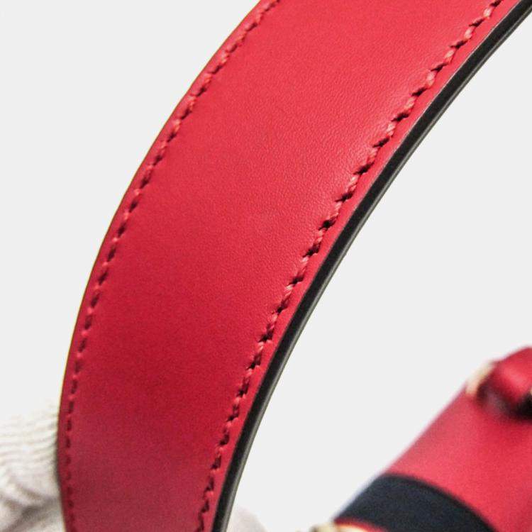 Pre Owned Gucci Red Leather Sylvie Shoulder Bag 