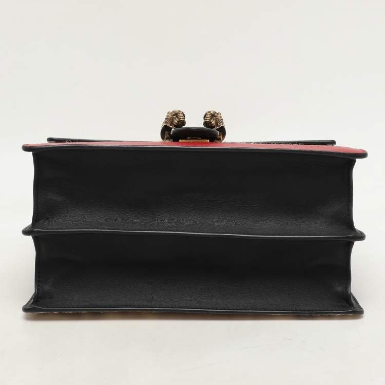 Pre Owned Gucci Multicolor Calf Hair and Leather Medium Dionysus Bamboo Top Handle Bag