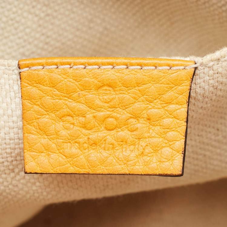 Pre Owned Gucci Mustard Leather Small Soho Disco Crossbody Bag