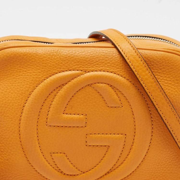 Pre Owned Gucci Mustard Leather Small Soho Disco Crossbody Bag