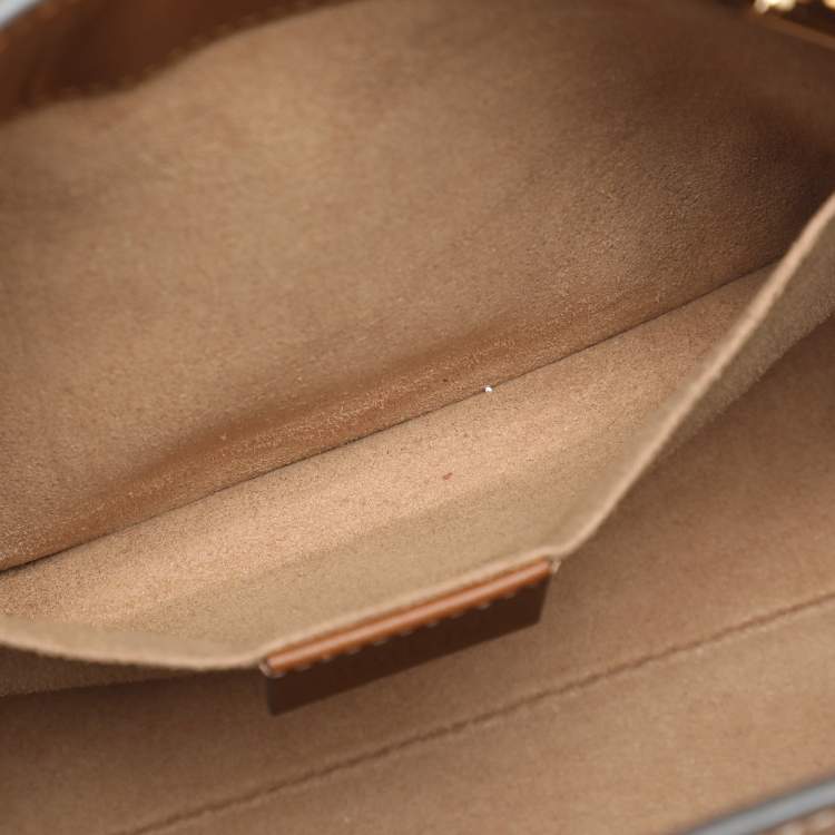 Pre Owned Gucci Brown/Beige GG Supreme Canvas and Leather Small Padlock Shoulder Bag
