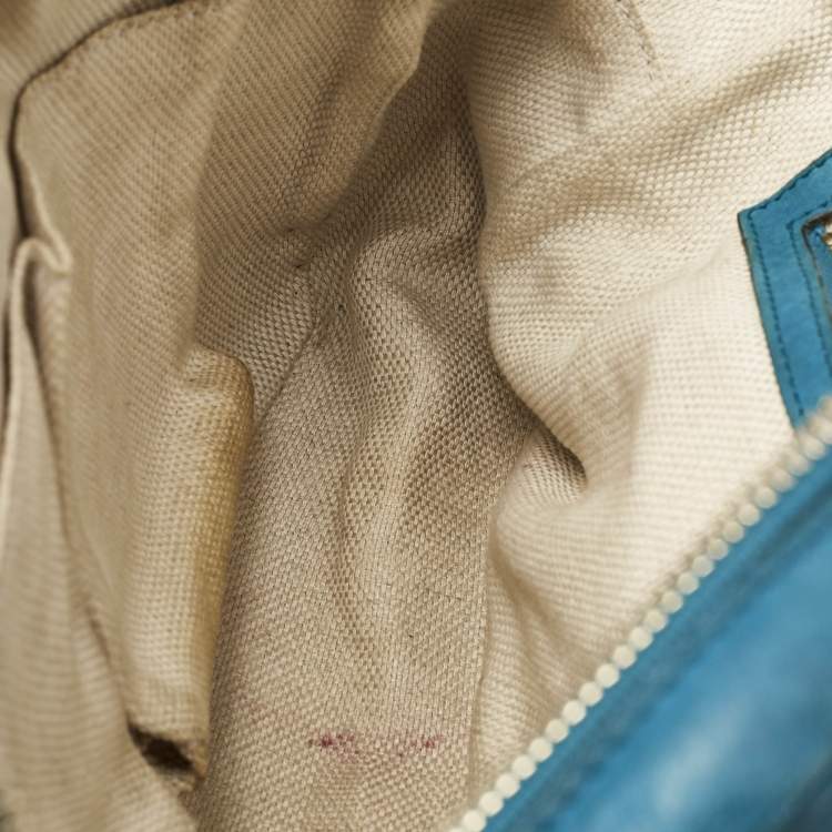 Pre Owned Gucci Blue Nubuck Medium Soho Chain Shoulder Bag