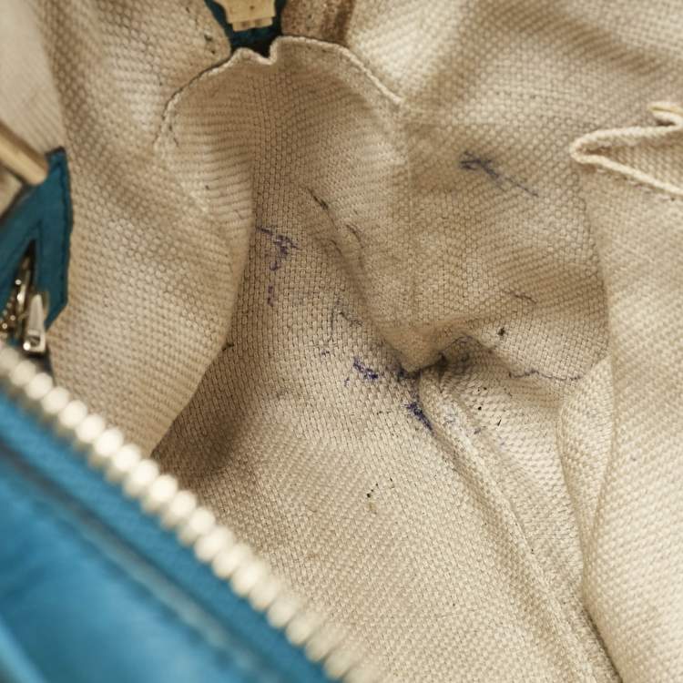 Pre Owned Gucci Blue Nubuck Medium Soho Chain Shoulder Bag
