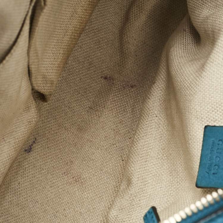 Pre Owned Gucci Blue Nubuck Medium Soho Chain Shoulder Bag
