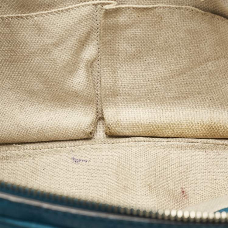 Pre Owned Gucci Blue Nubuck Medium Soho Chain Shoulder Bag
