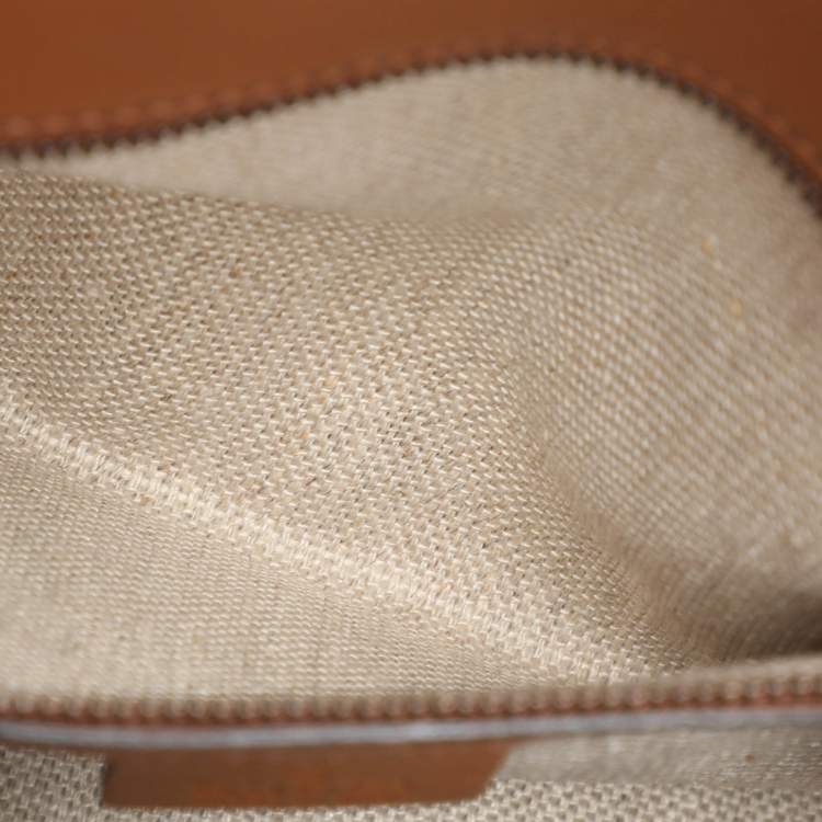 Pre Owned Gucci Beige/Brown GG Canvas and Leather Lady Web Flap Crossbody Bag