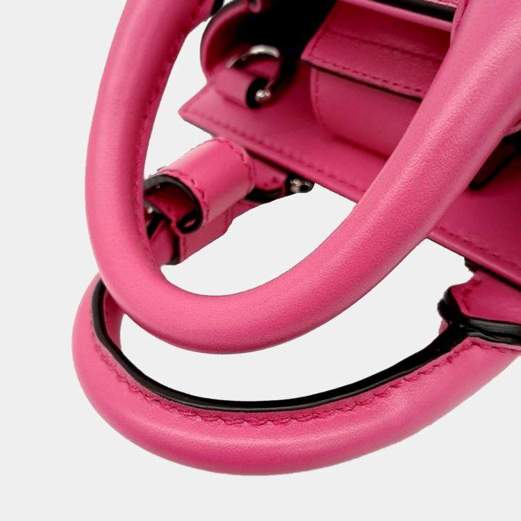 Pre Owned Gucci Pink Leather Supreme Mini Tote and Shoulder Bag
