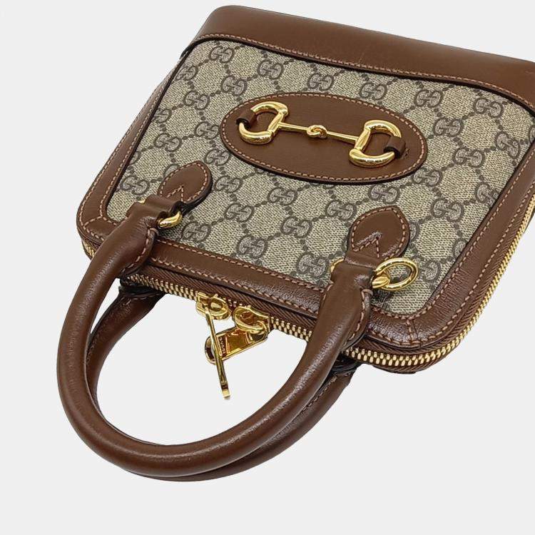 Pre Owned Gucci Horsebit 1955 Mini Top Handle Bag