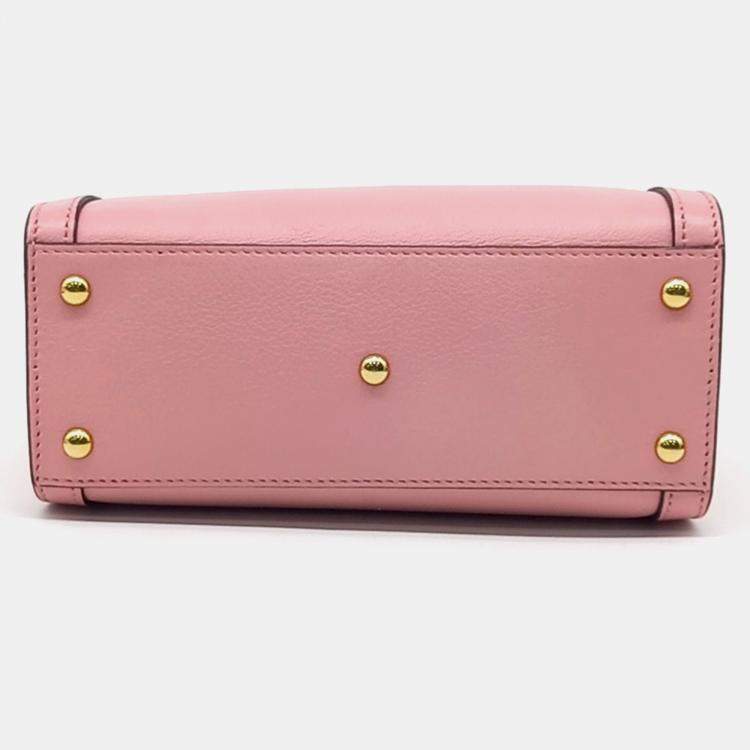 Pre Owned Gucci Pink Leather Diana tote and shoulder bag
