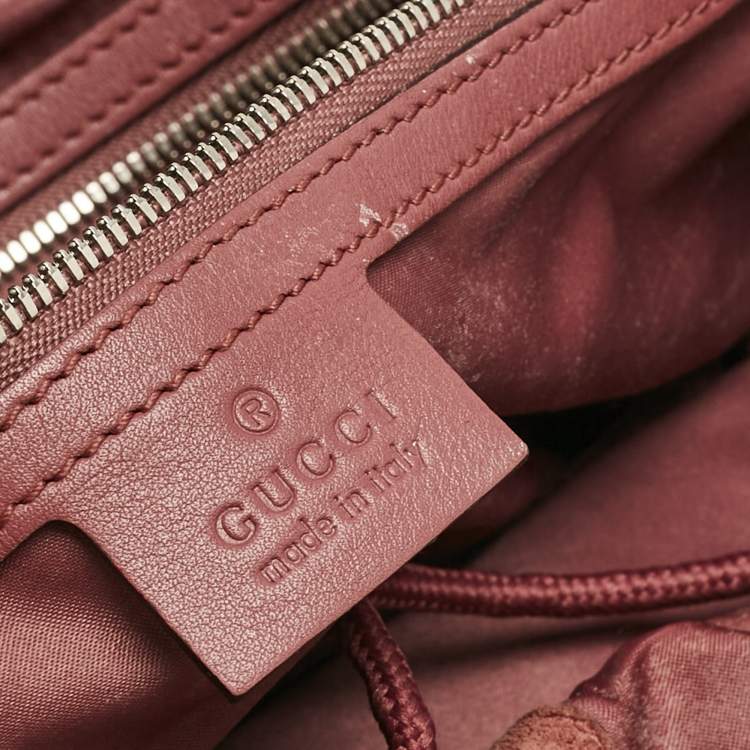 Pre Owned Gucci Pink/Beige GG Supreme Canvas Blooms Drawstring Bakcpack