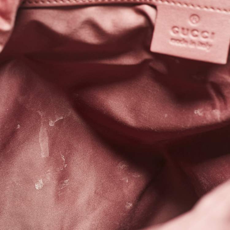 Pre Owned Gucci Pink/Beige GG Supreme Canvas Blooms Drawstring Bakcpack