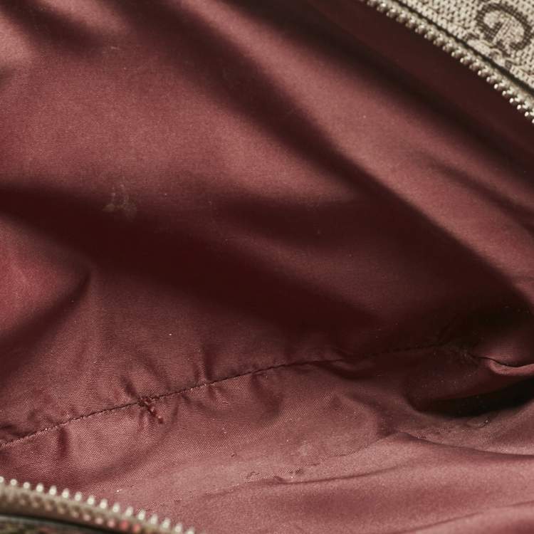 Pre Owned Gucci Pink/Beige GG Supreme Canvas Blooms Drawstring Bakcpack