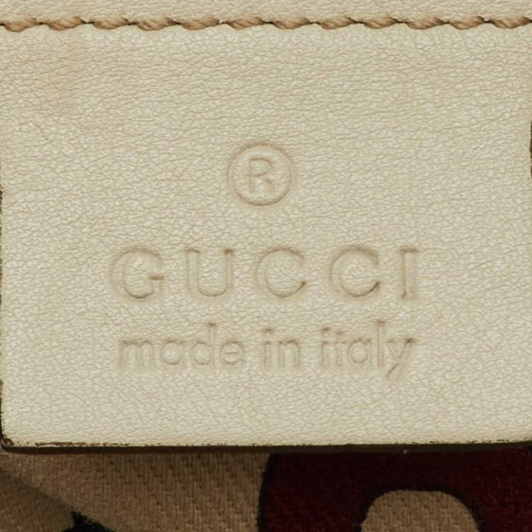 Pre Owned Gucci Cream Guccissima Leather Large Peggy Drawstring Tote