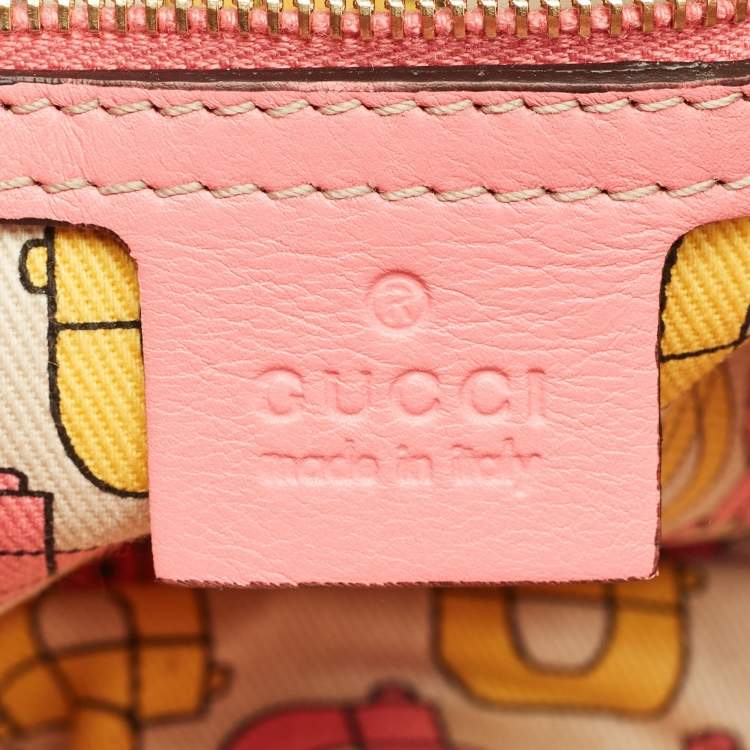 Pre Owned Gucci Pink Guccissima Leather Large Hysteria Clutch