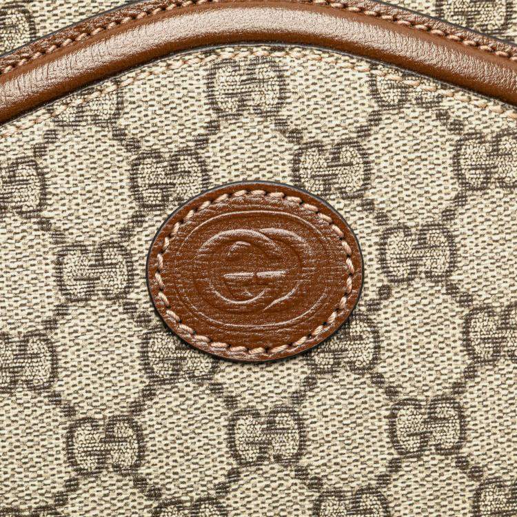 Pre Owned Gucci Brown GG Supreme Interlocking G Sling Bag