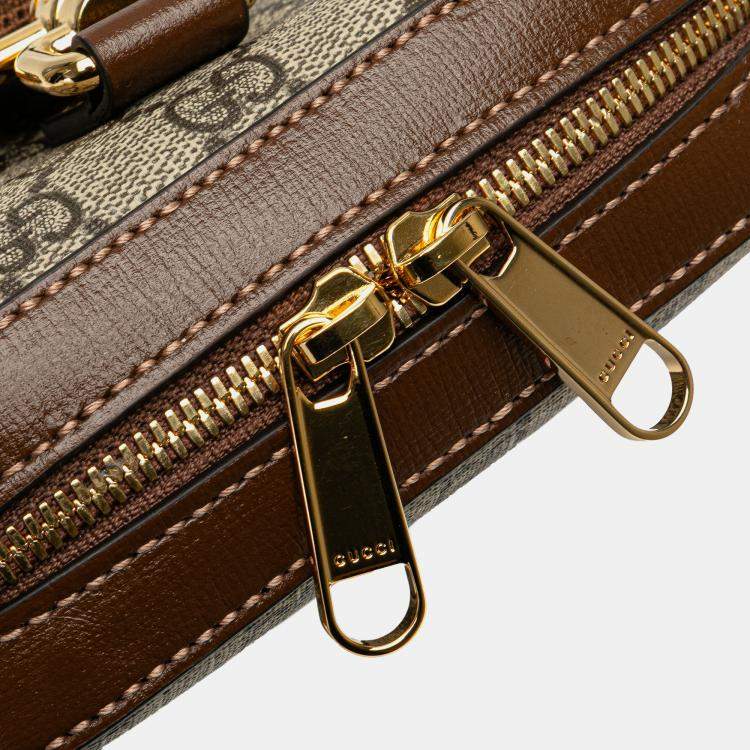 Pre Owned Gucci Brown GG Supreme Interlocking G Sling Bag