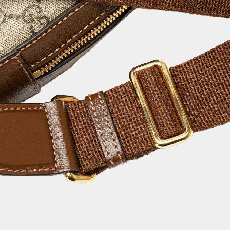 Pre Owned Gucci Brown GG Supreme Interlocking G Sling Bag