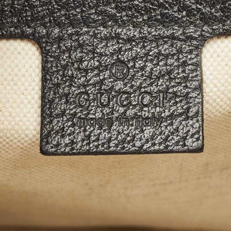 Pre Owned Gucci Black Leather Bee Star Messenger Bag