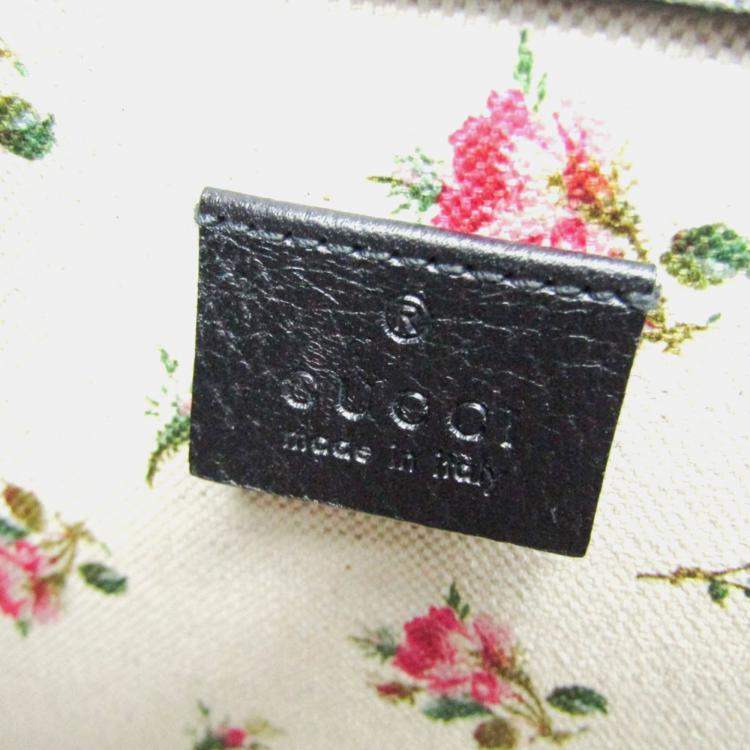 Pre Owned Gucci Black Leather Dionysus Flower Shoulder Bag