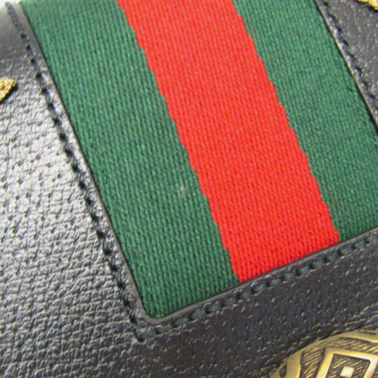 Pre Owned Gucci Black Leather Dionysus Flower Shoulder Bag