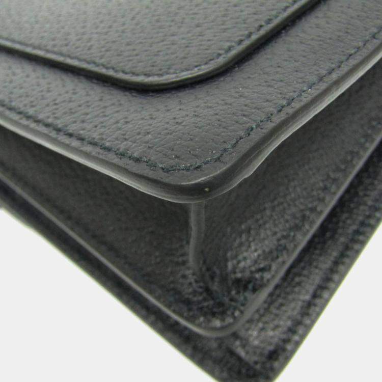 Pre Owned Gucci Black Leather Dionysus Flower Shoulder Bag