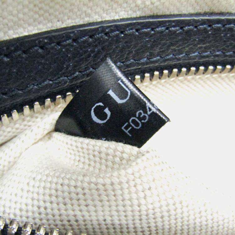 Pre Owned Gucci Blue Dark Navy GG Canvas Leather Waist Bag