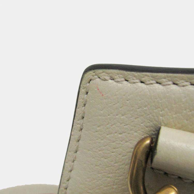Pre Owned Gucci White Leather Sherry Line Totem Butterfly Shoulder Bag