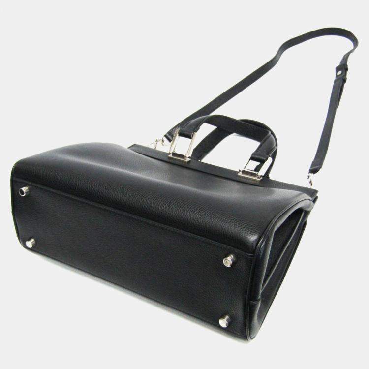 Pre Owned Gucci Black Leather Zumi Shoulder Bag
