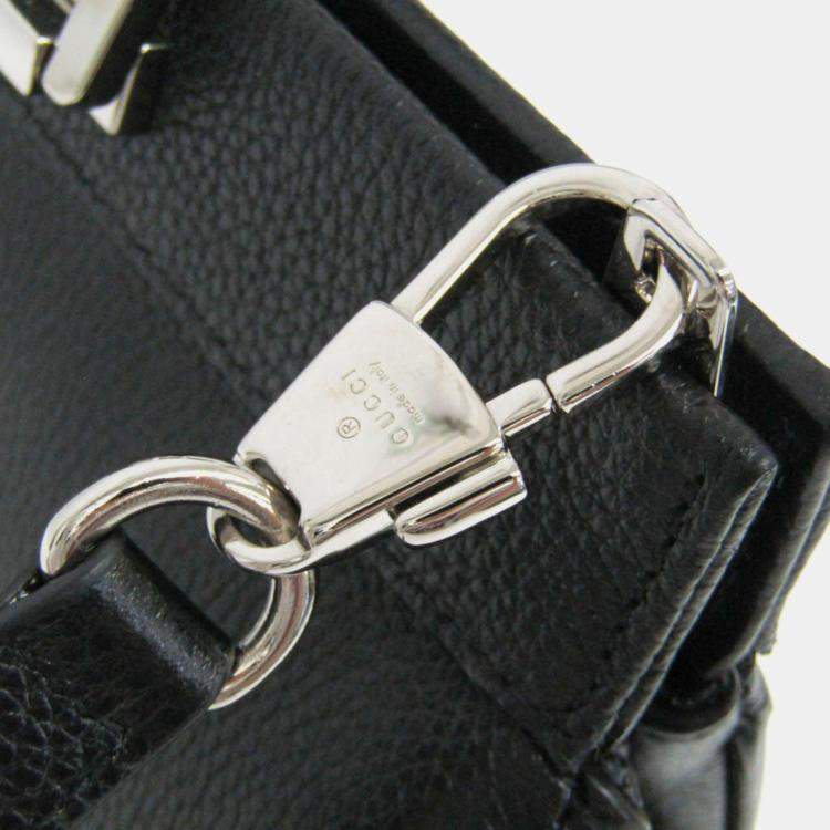 Pre Owned Gucci Black Leather Zumi Shoulder Bag