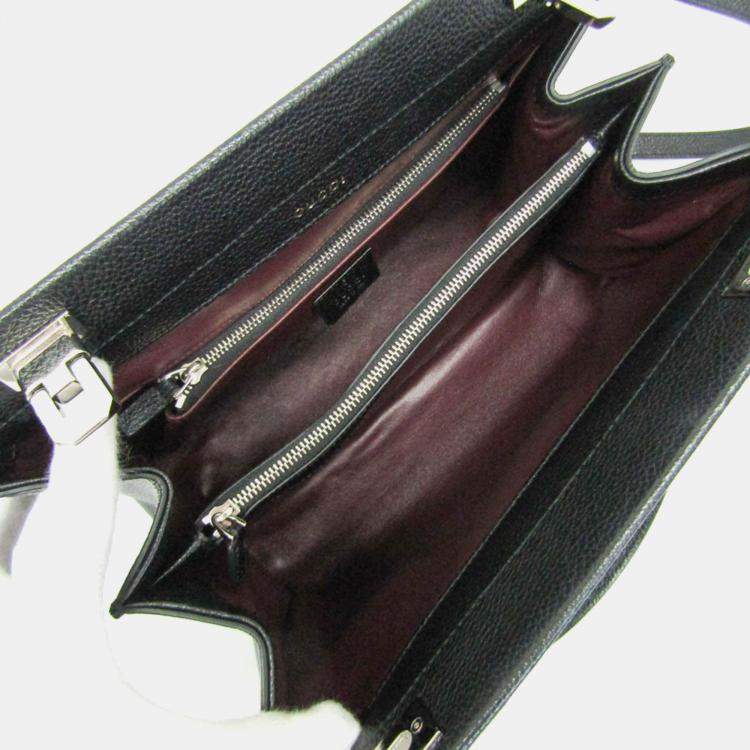 Pre Owned Gucci Black Leather Zumi Shoulder Bag