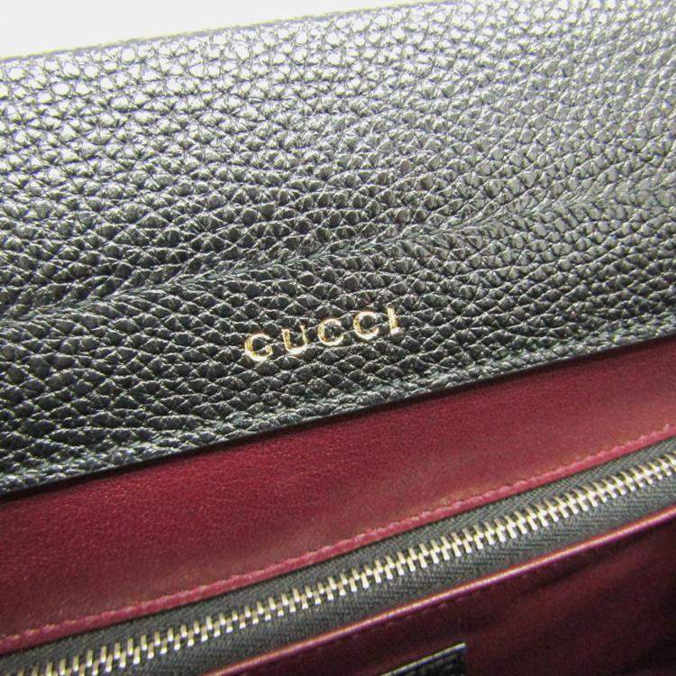Pre Owned Gucci Black Leather Zumi Shoulder Bag