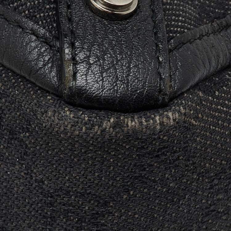 Pre Owned Gucci Black GG Canvas and Leather Abbey D-Ring Shopper Tote