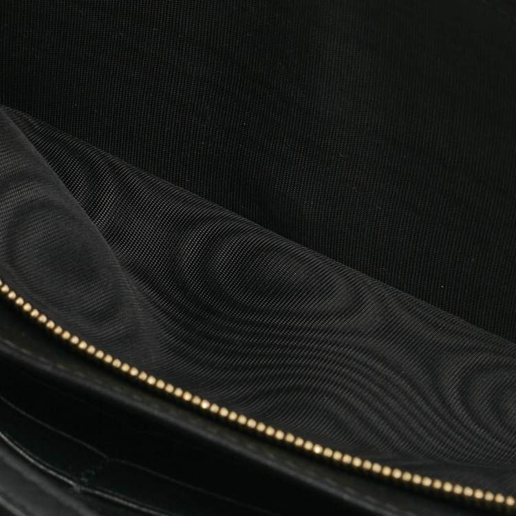 Pre Owned Gucci Black Microguccissima Leather Flap Crossbody Bag