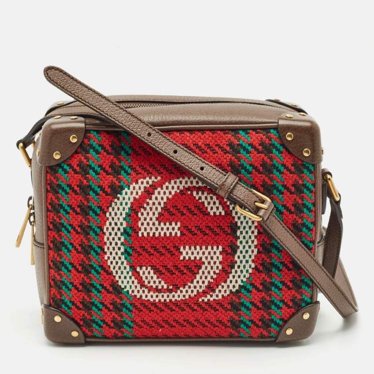 Pre Owned Gucci Multicolor Leather and Tweed Trunk Case Bag
