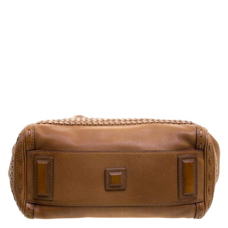 Pre Owned Gucci Brown Leather Medium Handmade Top Handle Satchel