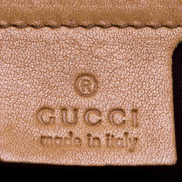 Pre Owned Gucci Brown Leather Medium Handmade Top Handle Satchel