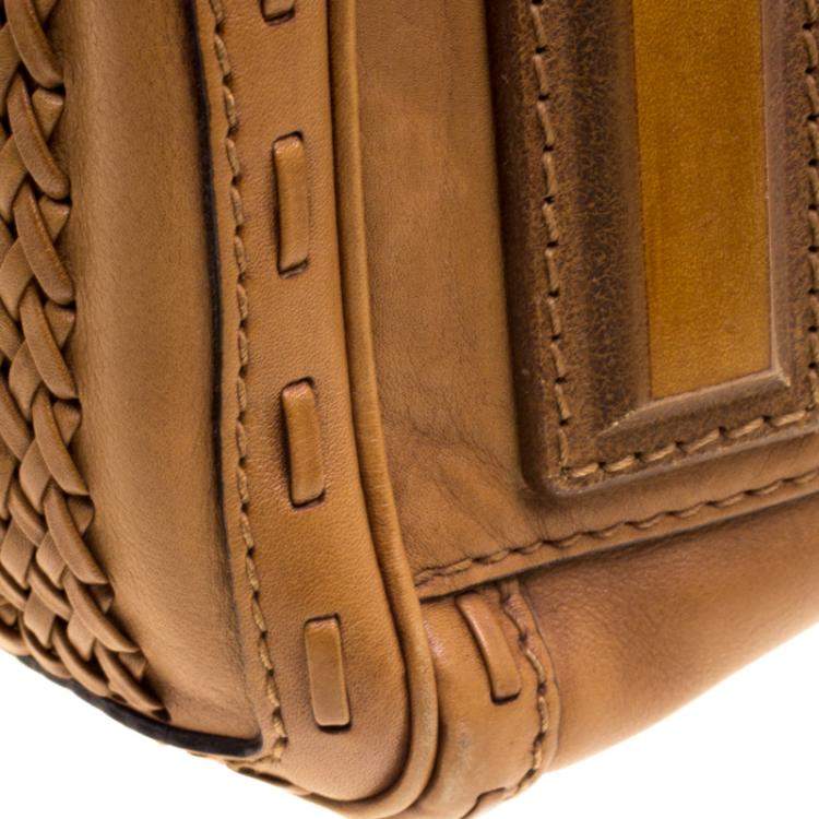 Pre Owned Gucci Brown Leather Medium Handmade Top Handle Satchel